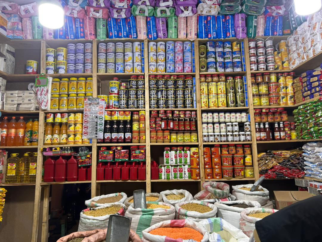 Traditional Ethiopian food retail shelves